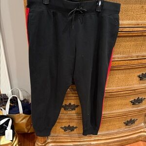 Polo Ralph Lauren Women’s Black Joggers with Red Stripes
